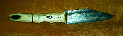Finished piece done in chain-saw blades