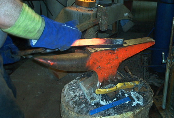 Continuing to work the blade